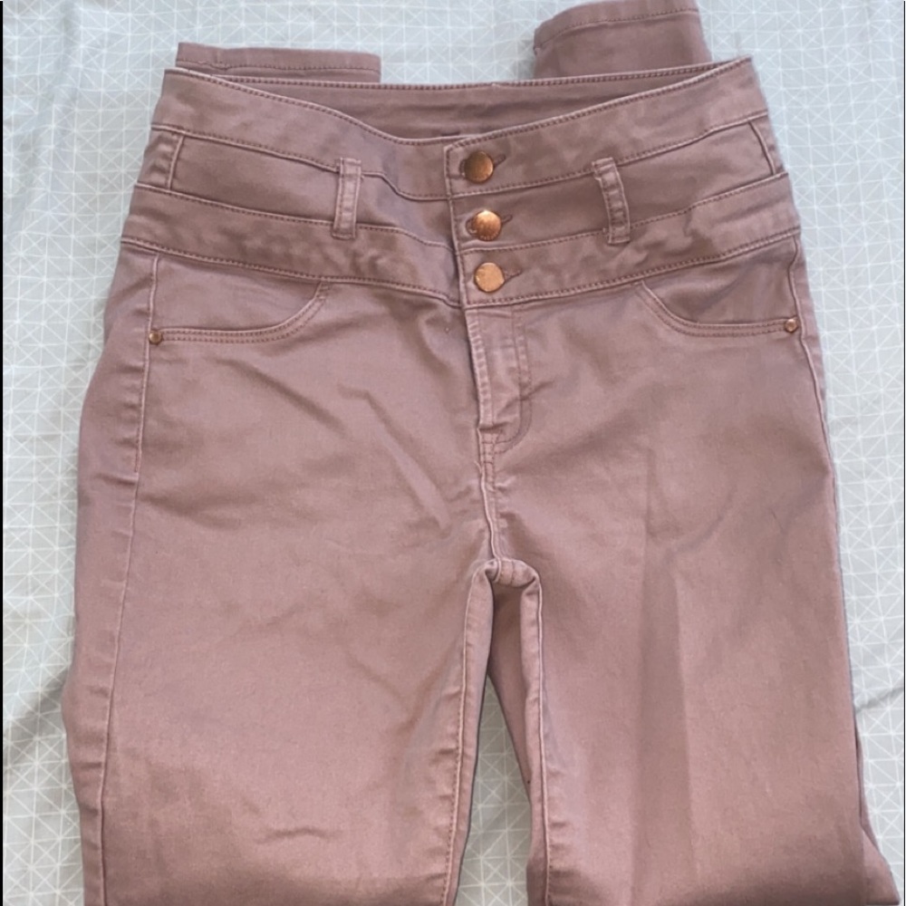 Pink high waisted skinny jeggings